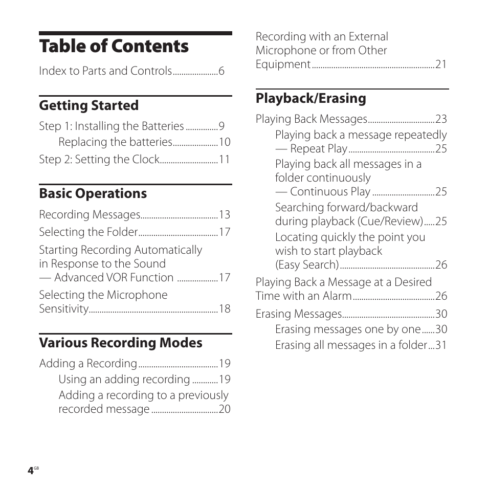 Sony ICD-P520 User Manual | Page 4 / 56