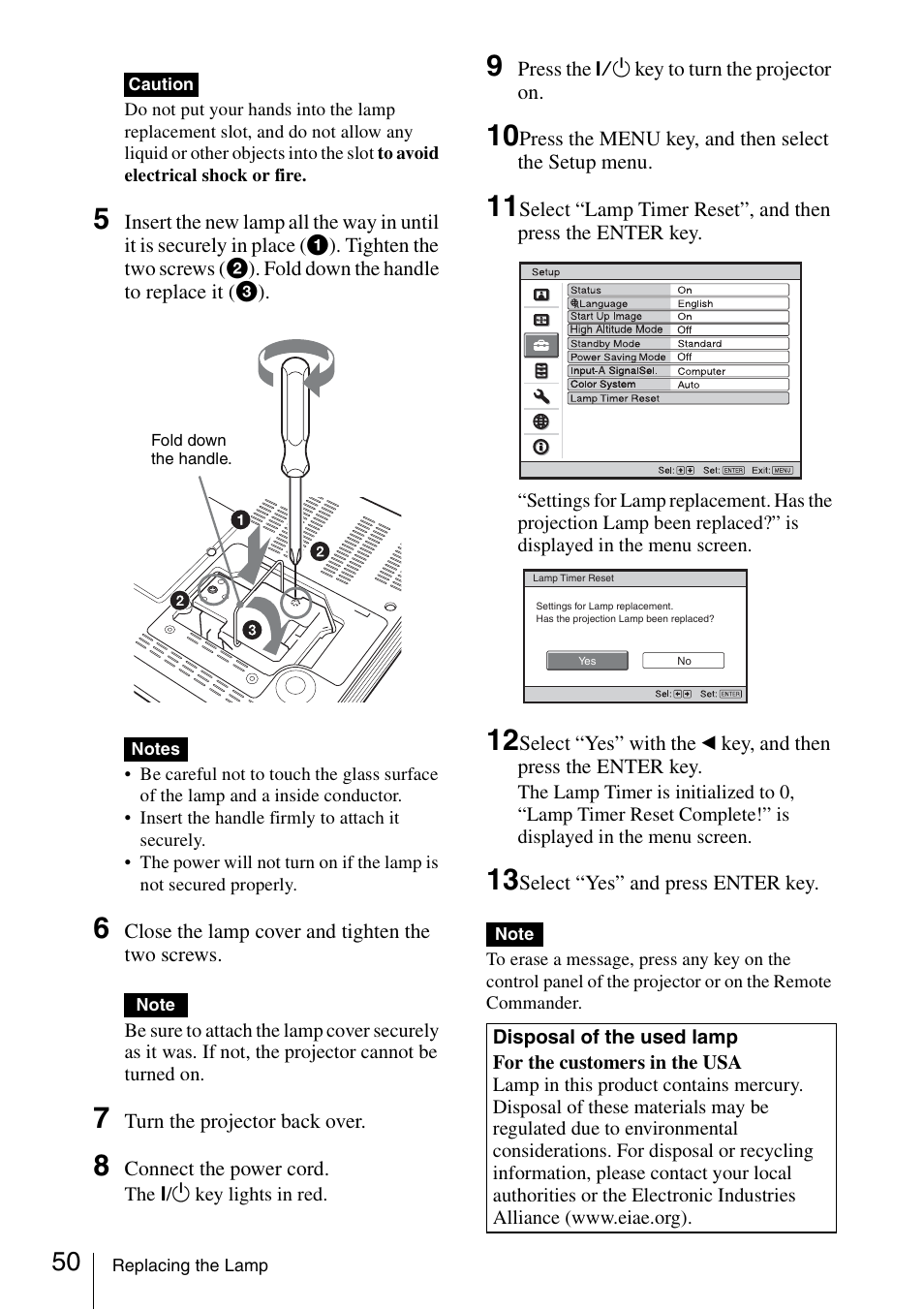 Sony Data Projector VPL-MX20 User Manual | Page 50 / 68