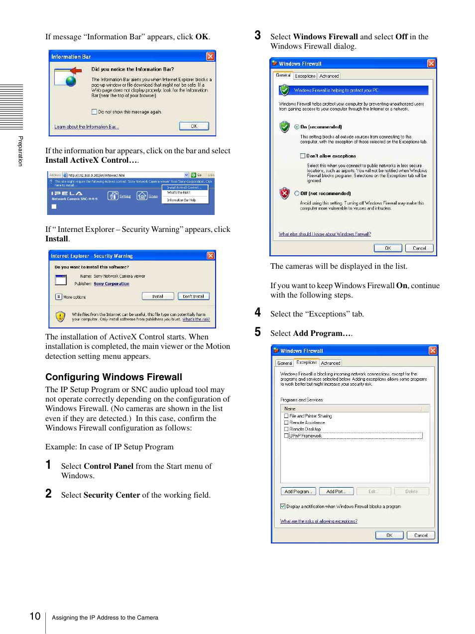 Sony IPELA SNC-P1 User Manual | Page 10 / 80