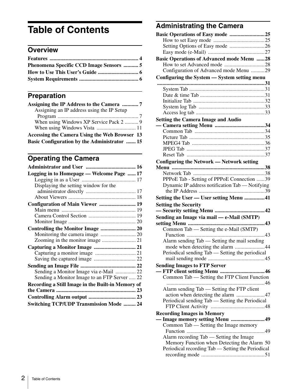 Sony IPELA SNC-P1 User Manual | Page 2 / 80