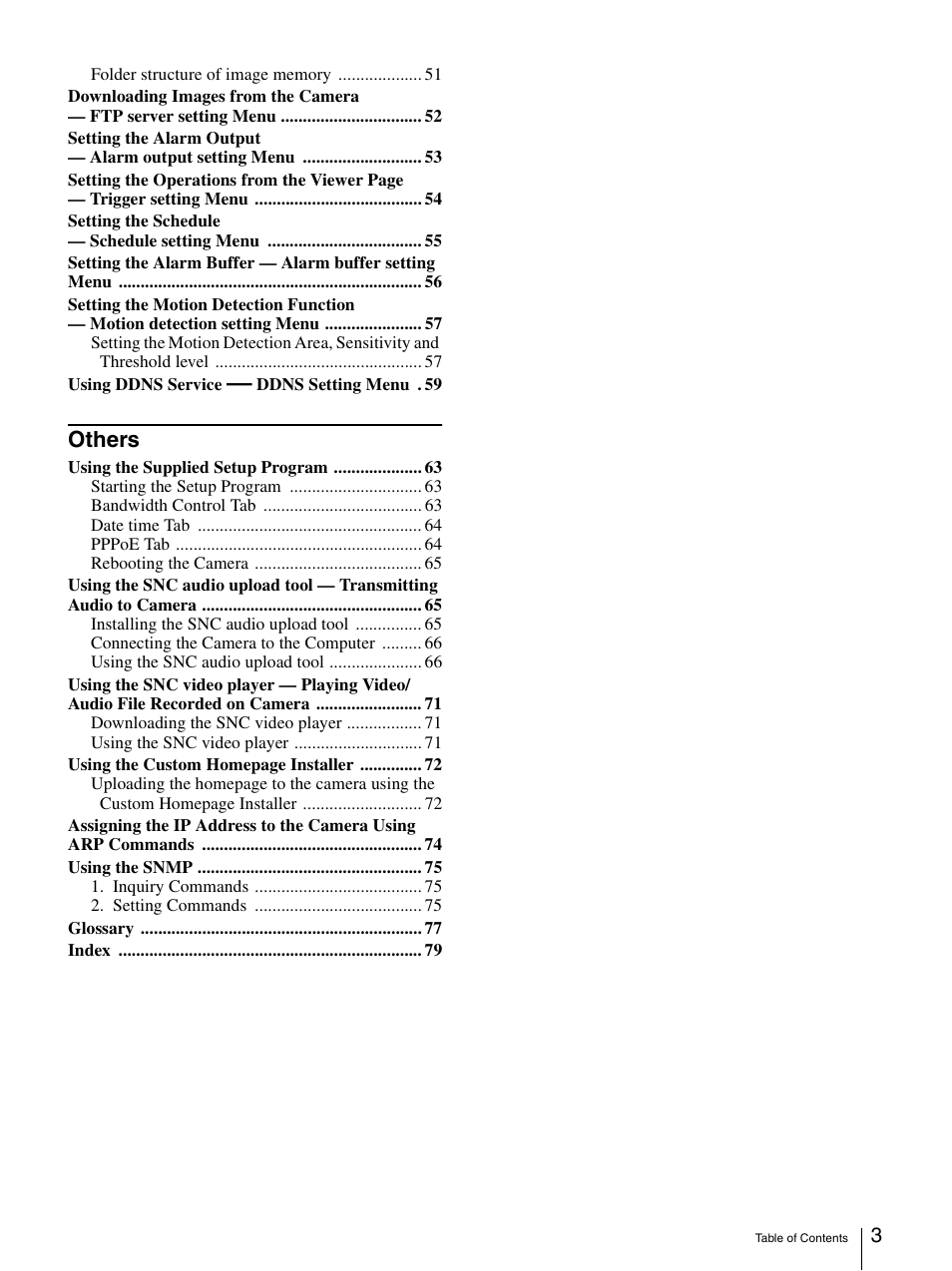 Others | Sony IPELA SNC-P1 User Manual | Page 3 / 80