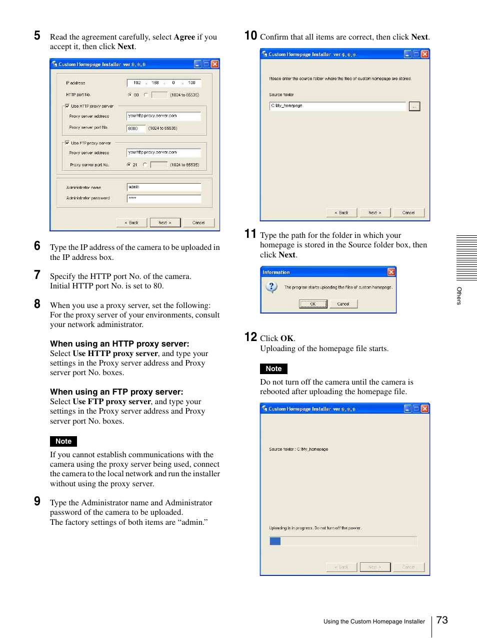 Sony IPELA SNC-P1 User Manual | Page 73 / 80