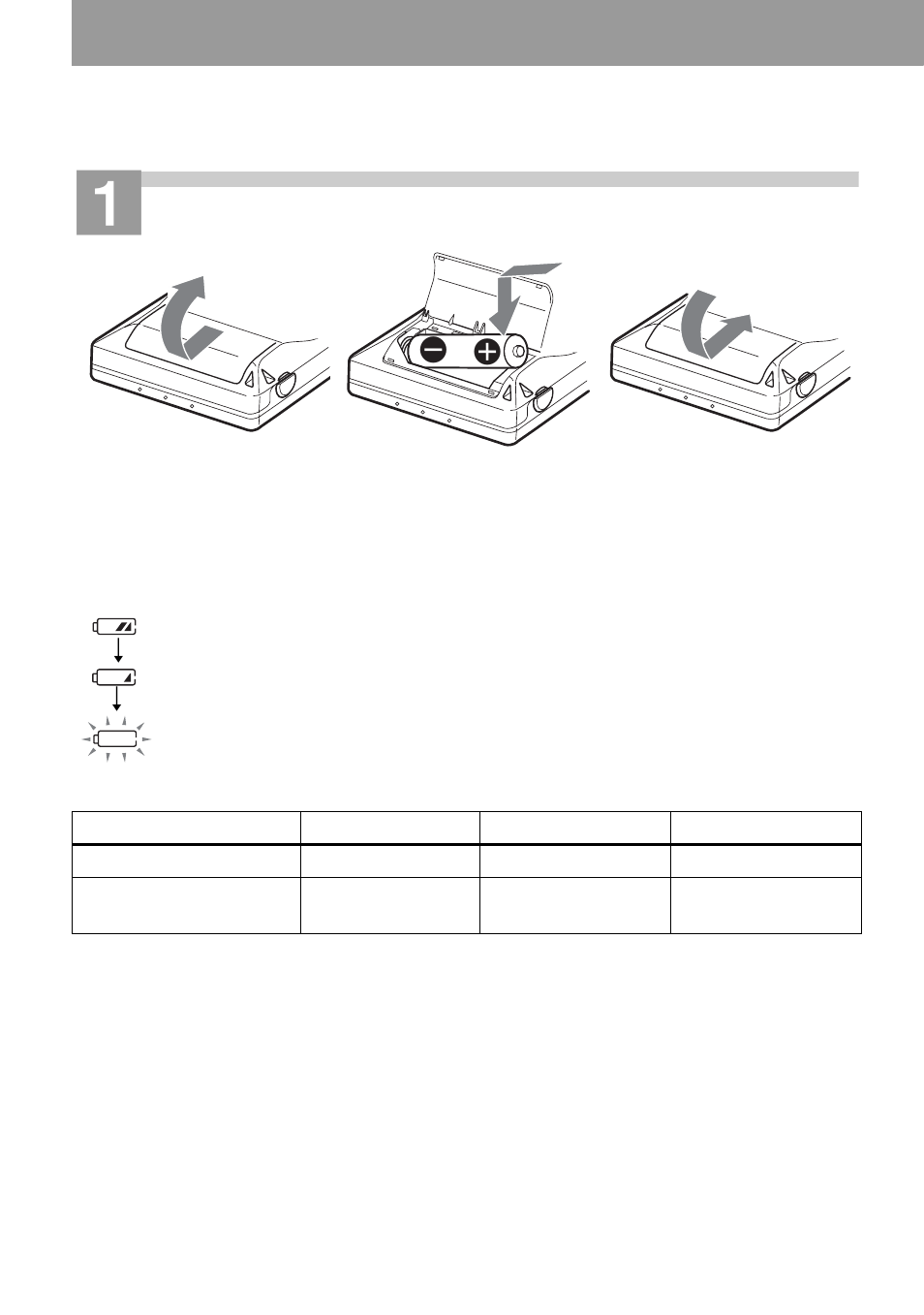 Getting started, Insert an alkaline dry battery | Sony MZ-NE410 User Manual | Page 14 / 68