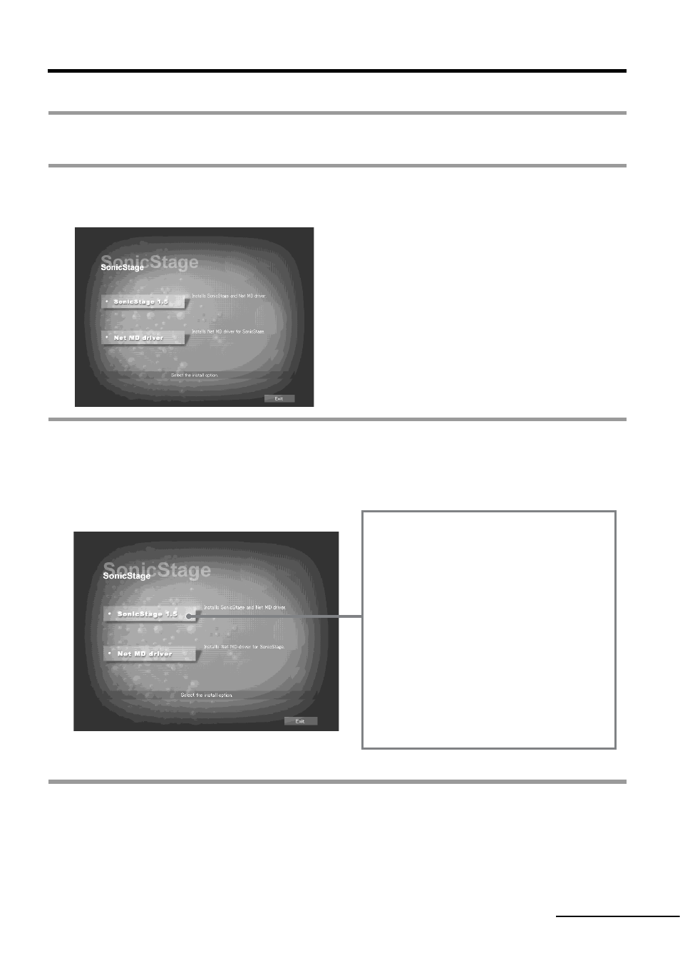 Installing sonicstage ver.1.5 | Sony MZ-NE410 User Manual | Page 37 / 68