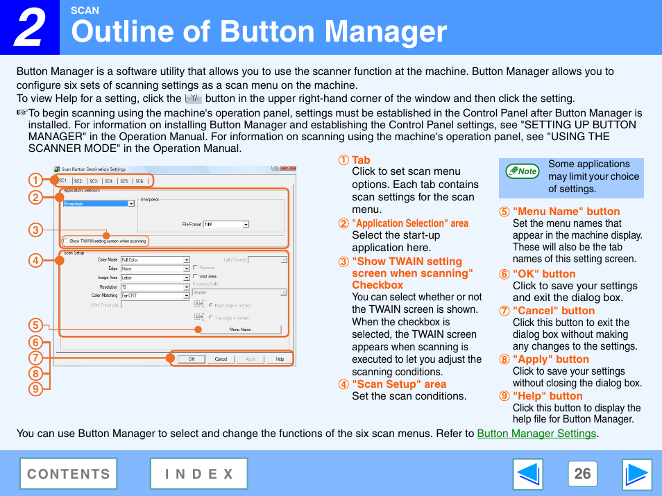 Outline of button manager | Sony FO-2080 User Manual | Page 26 / 41