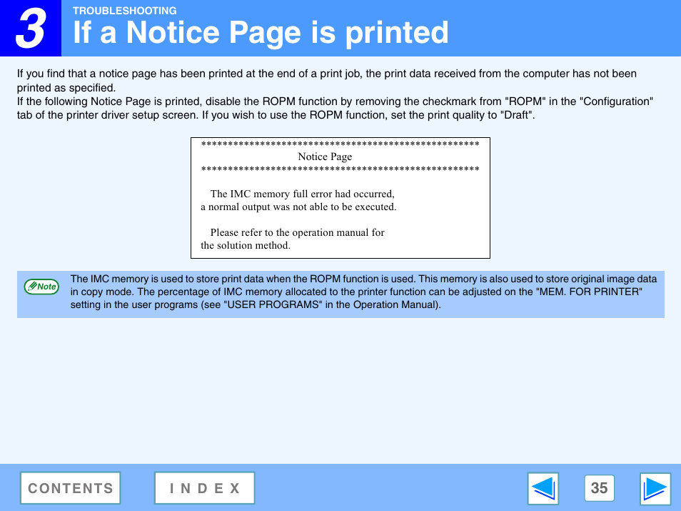 If a notice page is printed | Sony FO-2080 User Manual | Page 35 / 41