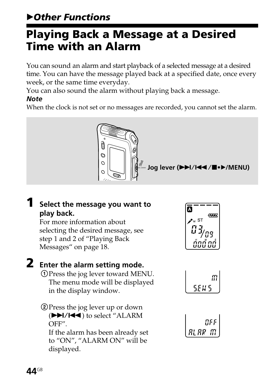 Bother functions | Sony ICD-ST20 User Manual | Page 44 / 68