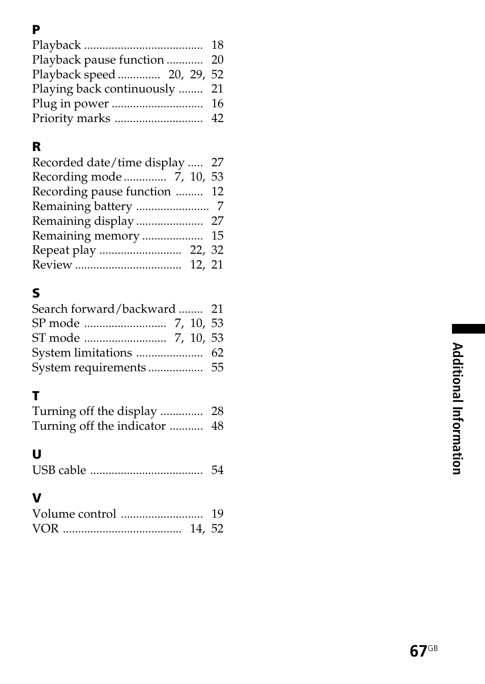 Sony ICD-ST20 User Manual | Page 67 / 68