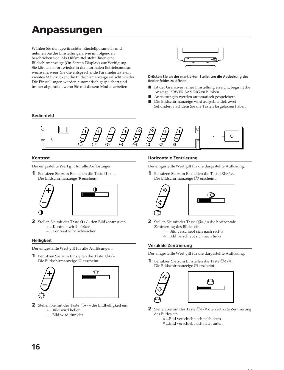 Anpassungen | Sony CPD-17F03 User Manual | Page 16 / 33