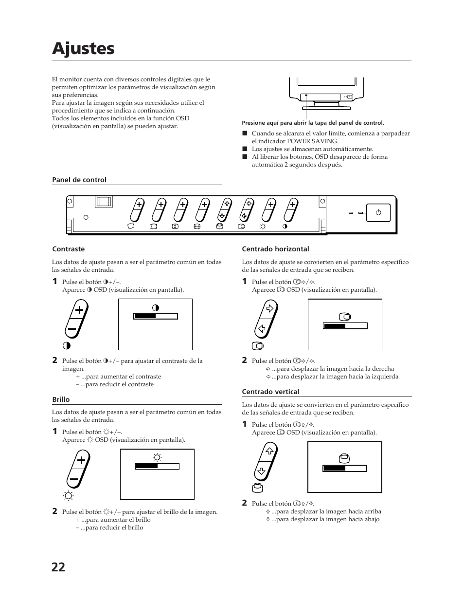 Ajustes | Sony CPD-17F03 User Manual | Page 22 / 33