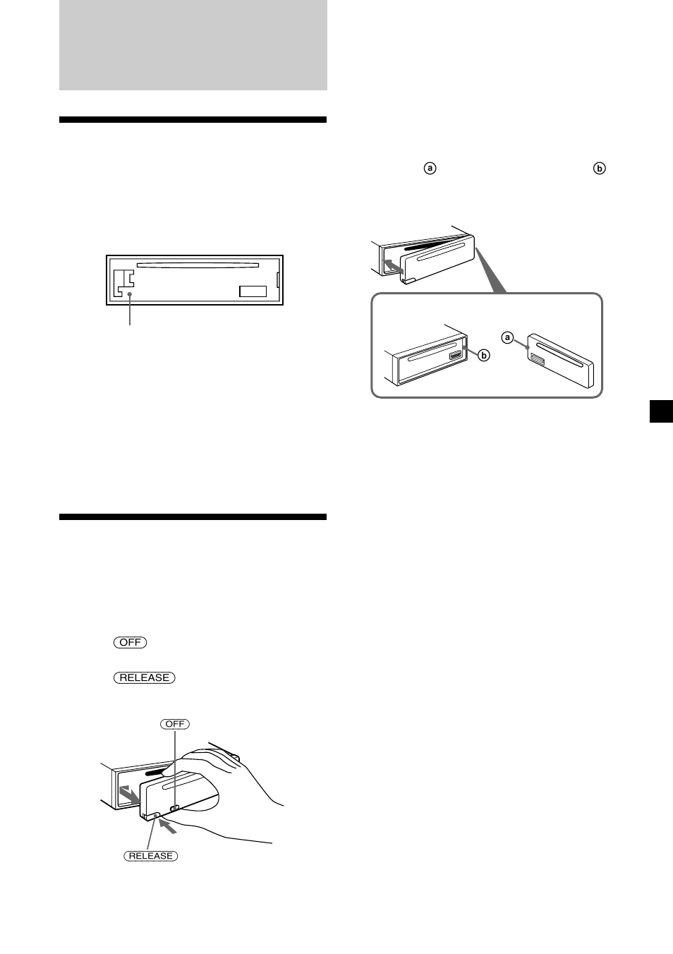 Procedimientos iniciales, Restauración de la unidad, Extracción del panel frontal | Sony CDX-3250 User Manual | Page 21 / 68
