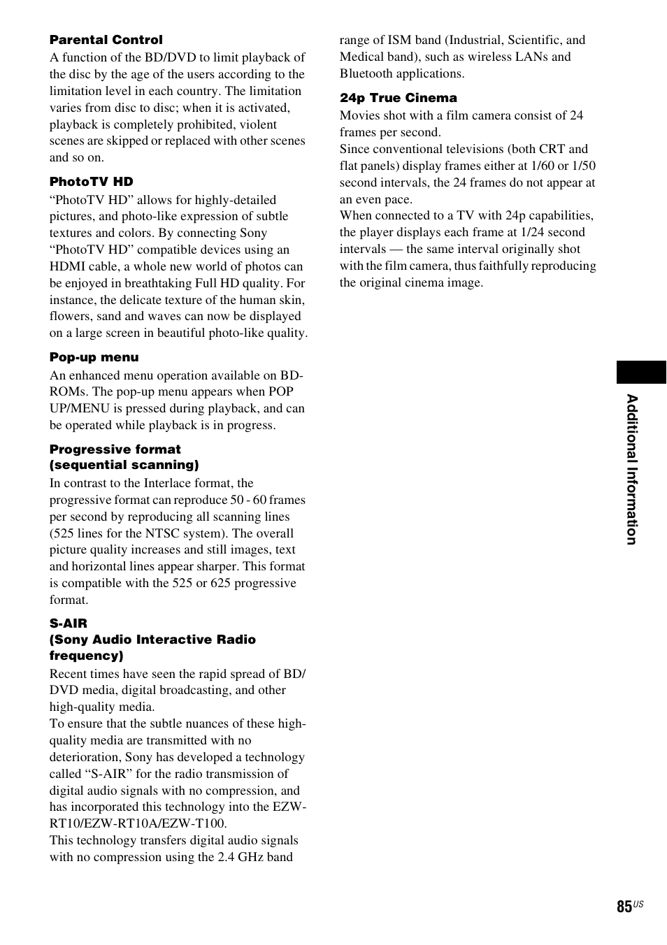 Sony BDV-IZ1000W User Manual | Page 85 / 88
