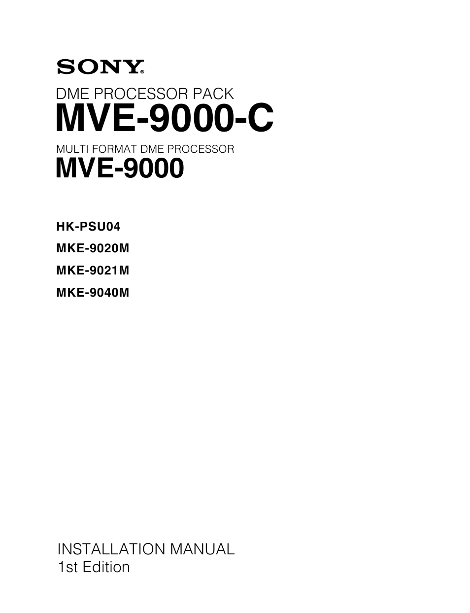 Sony MKE-9020M User Manual | 36 pages