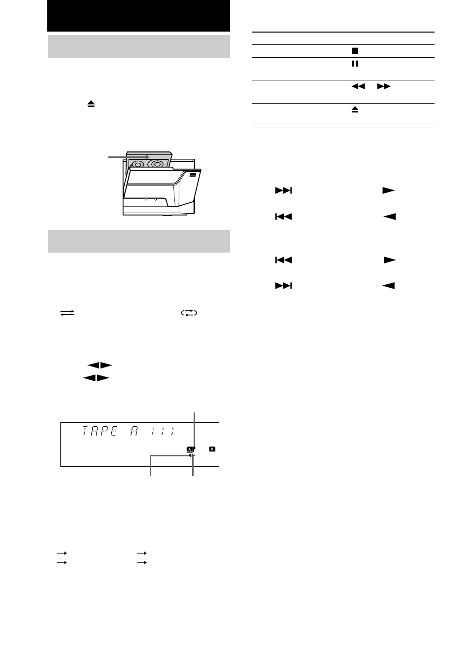 Tape, Loading a tape, Playing a tape | Sony MHC-RG60 User Manual | Page 14 / 32