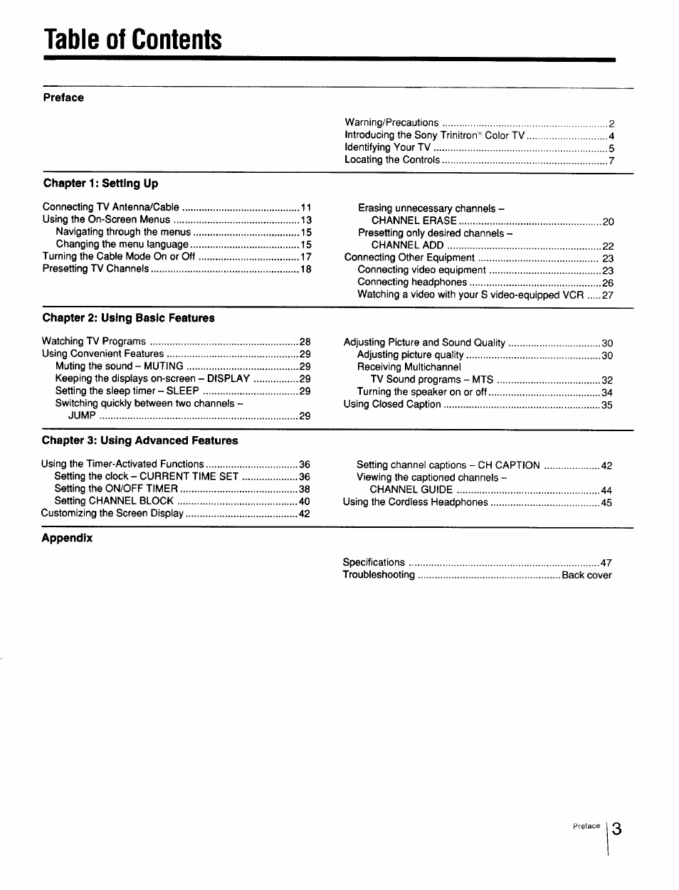 Sony Cable Box User Manual | Page 3 / 48