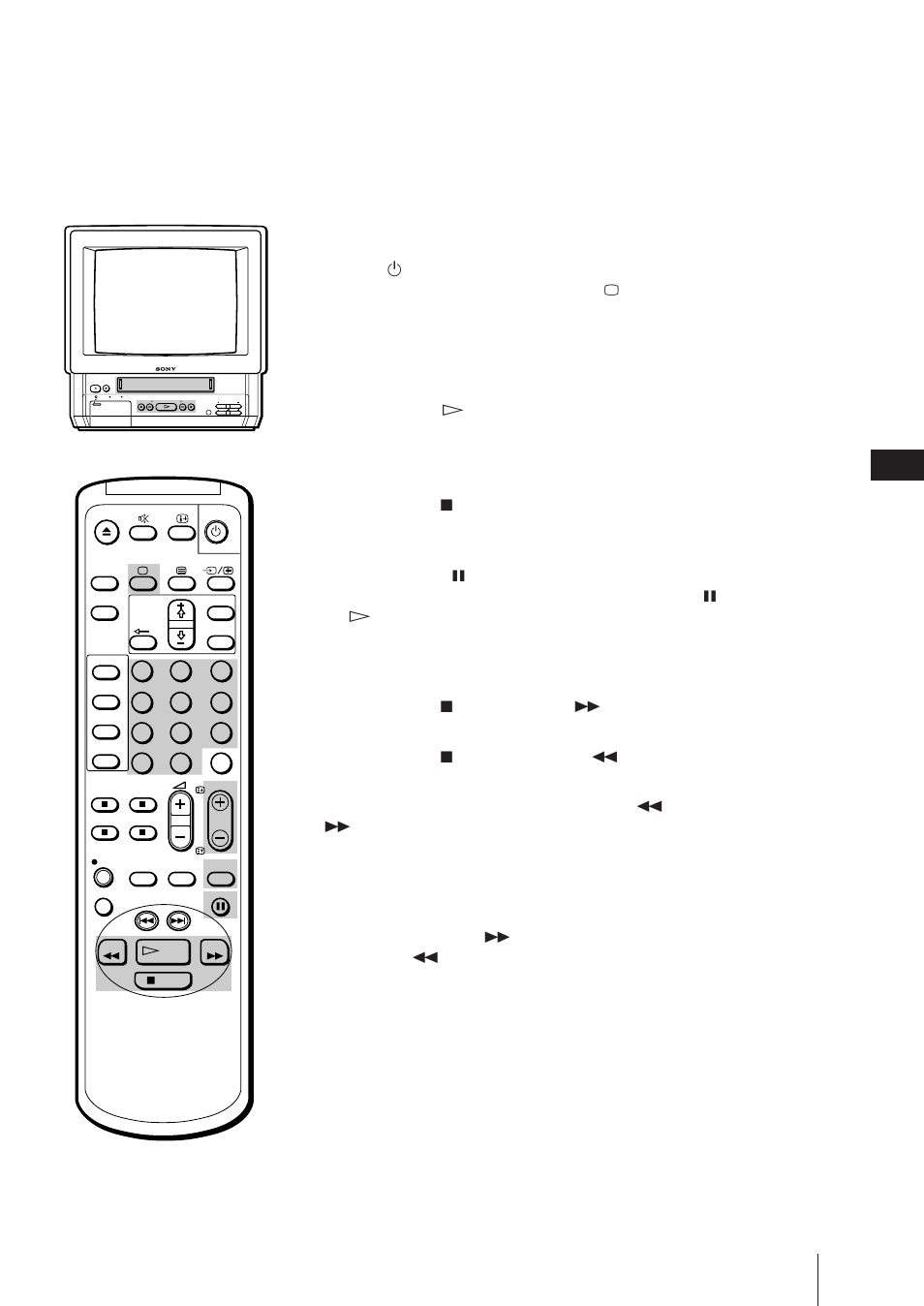 Lecture d’une cassette, Remise à zéro du compteur de bande | Sony Trinitron KV-21V6D User Manual | Page 123 / 252