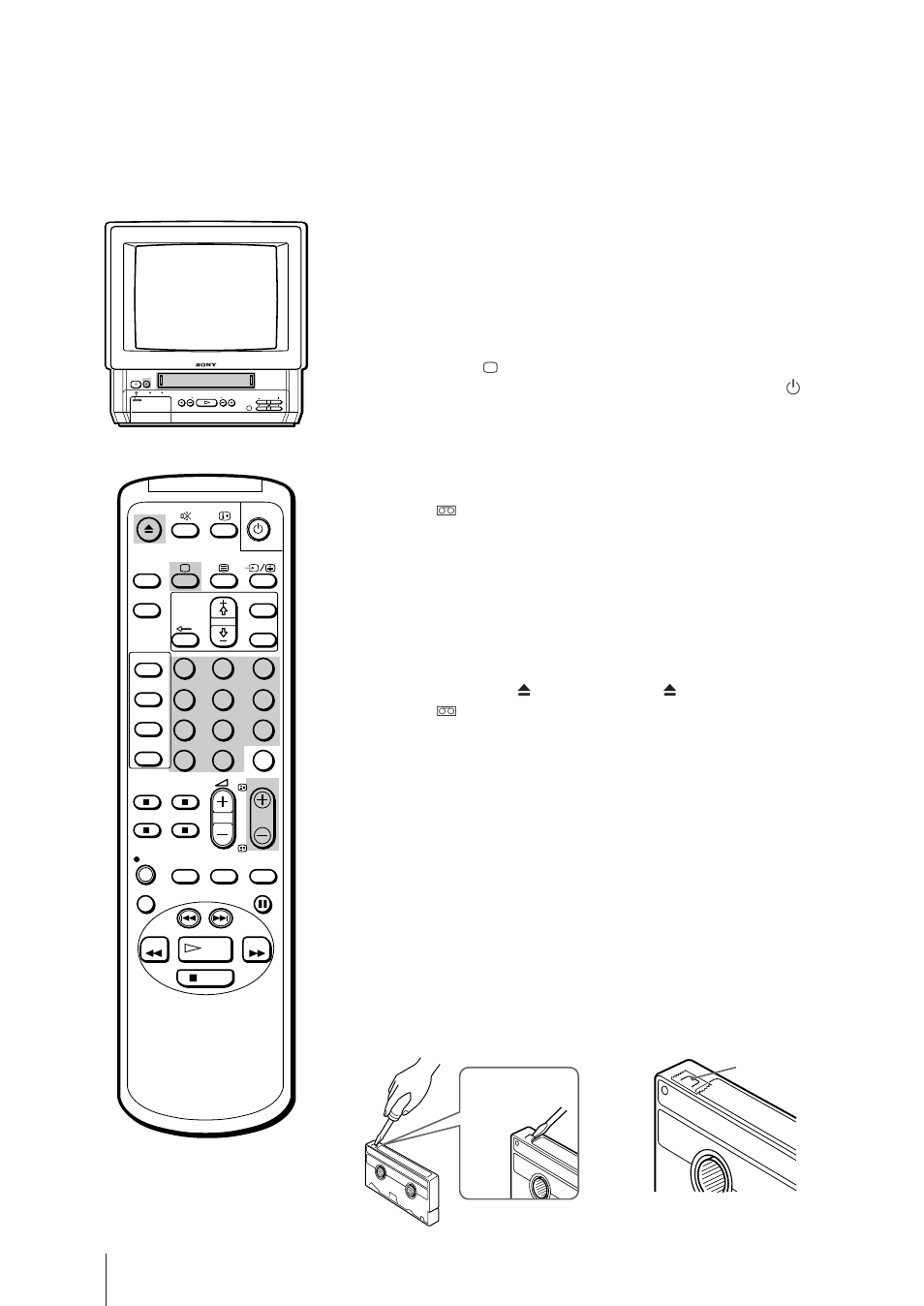 Een band afspelen, Een videocassette laden, De videocassette verwijderen | Een cassette beveiligen tegen wissen | Sony Trinitron KV-21V6D User Manual | Page 172 / 252