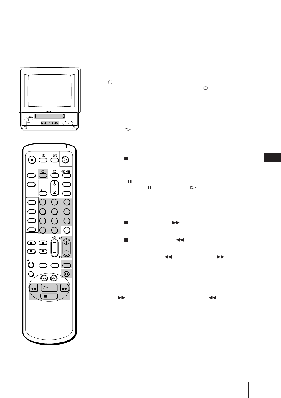 Een band afspelen, Bandteller op nul zetten | Sony Trinitron KV-21V6D User Manual | Page 173 / 252