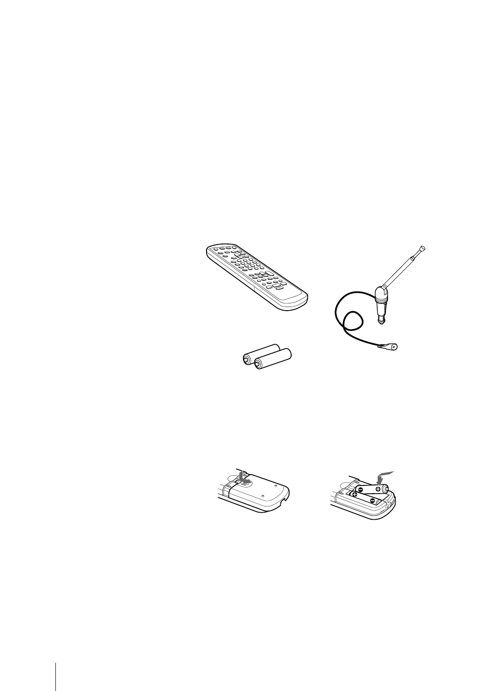 Steg 1 — förberedelser, Kontrollera de medsända tillbehören, Sätta in batterierna i fjärrkontrollen | Sony Trinitron KV-21V6D User Manual | Page 204 / 252