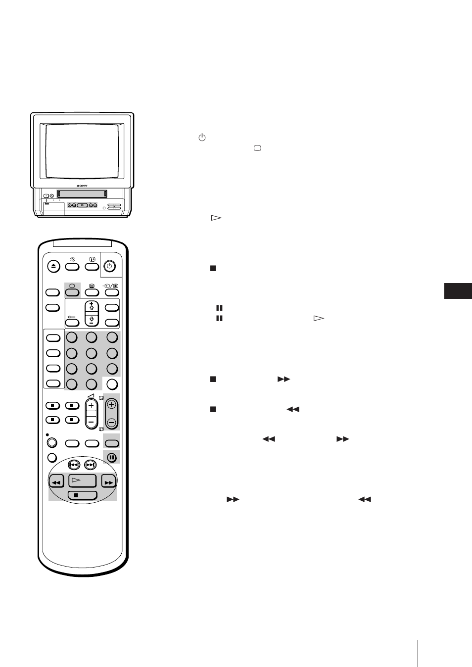 Spela upp ett band, Nollställa räkneverket | Sony Trinitron KV-21V6D User Manual | Page 223 / 252