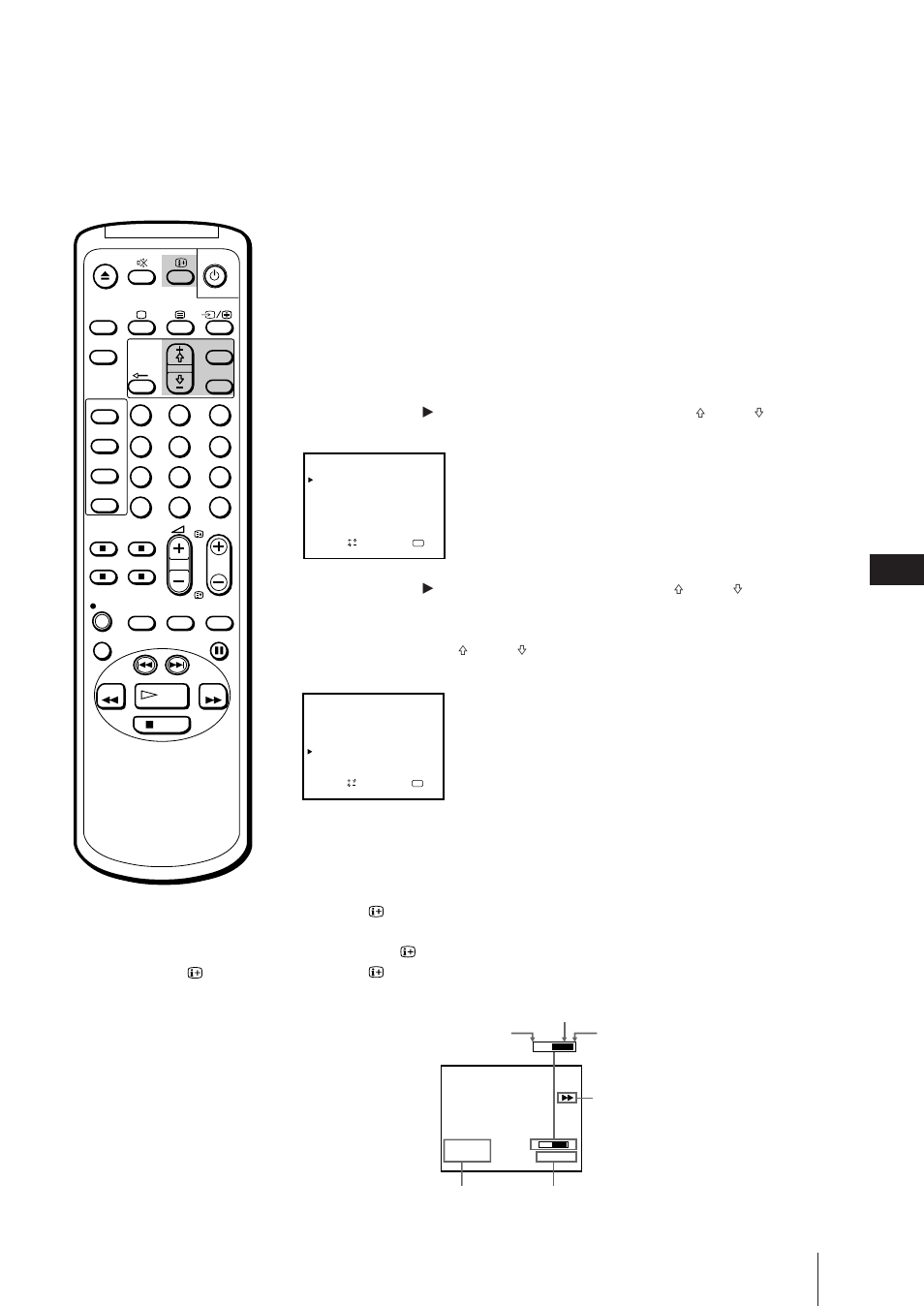 Ställa in färgsystemet, Visa information på skärmen, Tryck på menu. huvudmenyn visas | Sony Trinitron KV-21V6D User Manual | Page 225 / 252