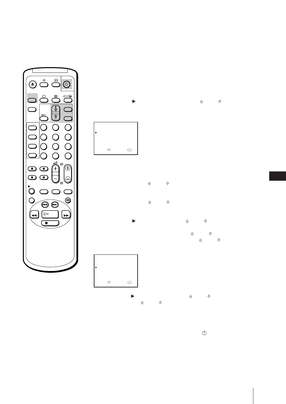 Sätta på tv/videon vid önskad tid — med timer, Tryck på menu för att visa huvudmenyn, Tryck på menu för att återgå till ursprungsskärmen | Sony Trinitron KV-21V6D User Manual | Page 237 / 252