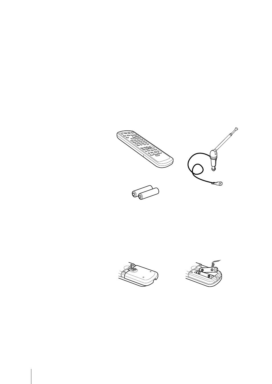 Step 1 — preparation, Checking the supplied accessories, Inserting batteries into the remote control | Sony Trinitron KV-21V6D User Manual | Page 4 / 252