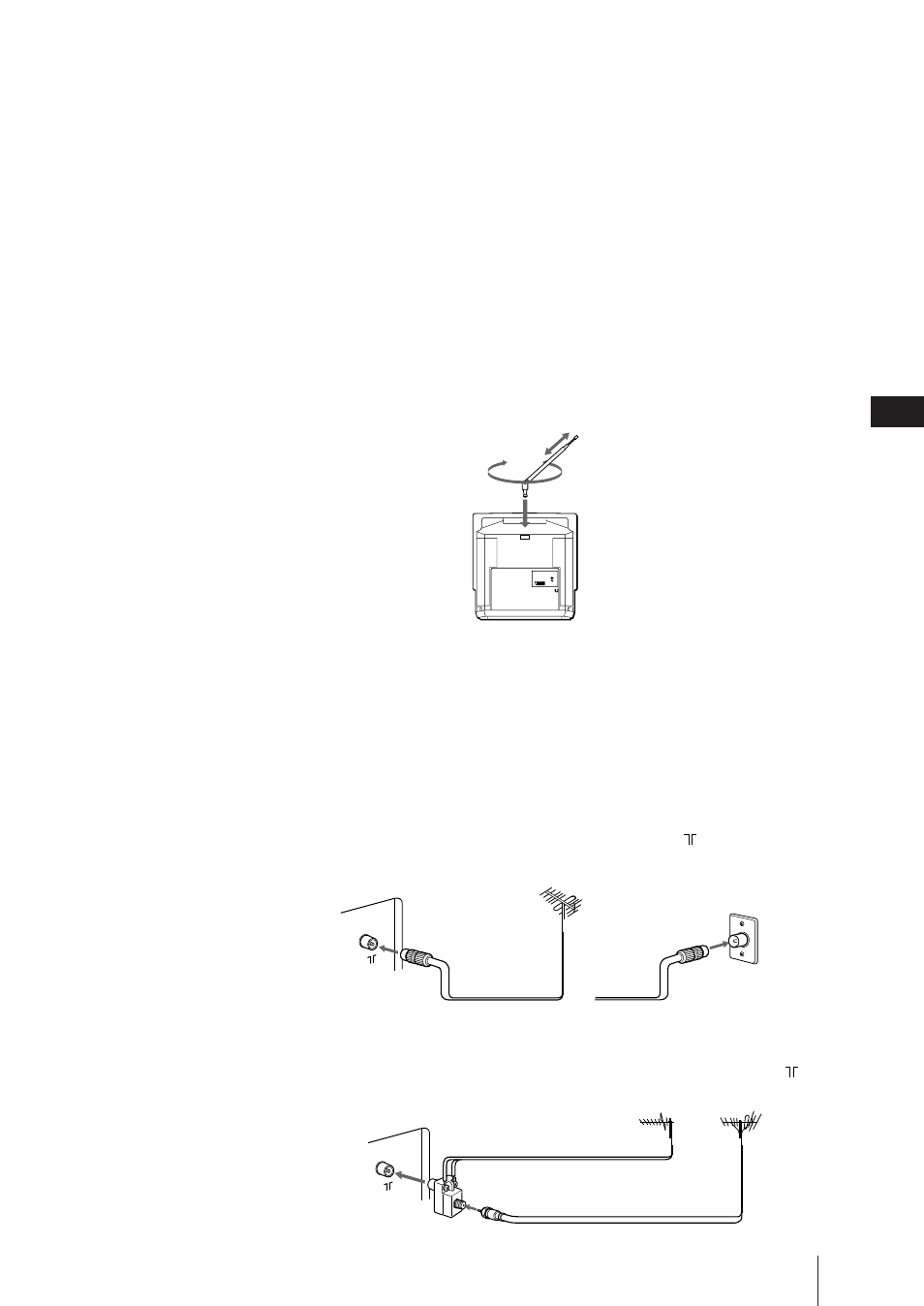 Schritt 2 — anschluß der antenne, Anschluß einer außenantenne, Anschluß einer vhf- und einer uhf-antenne | Sony Trinitron KV-21V6D User Manual | Page 55 / 252