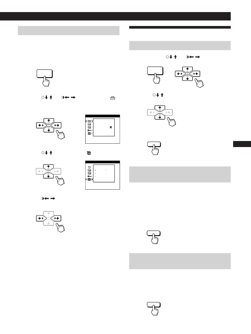 Resetting the adjustments, Getting started customizing your monitor, Resetting an adjustment item 1 | Selecting the on-screen display language | Sony CPD-100GST User Manual | Page 15 / 92