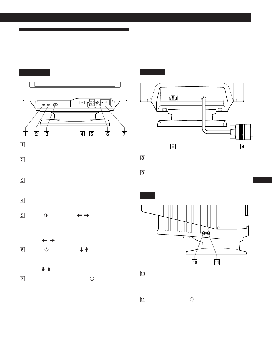 Lage und funktion der teile und bedienelemente, Vorbereitungen | Sony CPD-100GST User Manual | Page 41 / 92