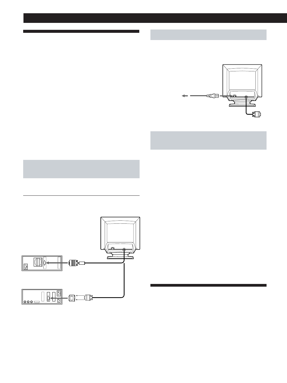Anschließen des geräts, Auswählen der sprache für die bildschirmanzeigen, Vorbereitungen | Schritt 2: schließen sie das netzkabel an, Schritt 3: schalten sie monitor und computer ein | Sony CPD-100GST User Manual | Page 42 / 92