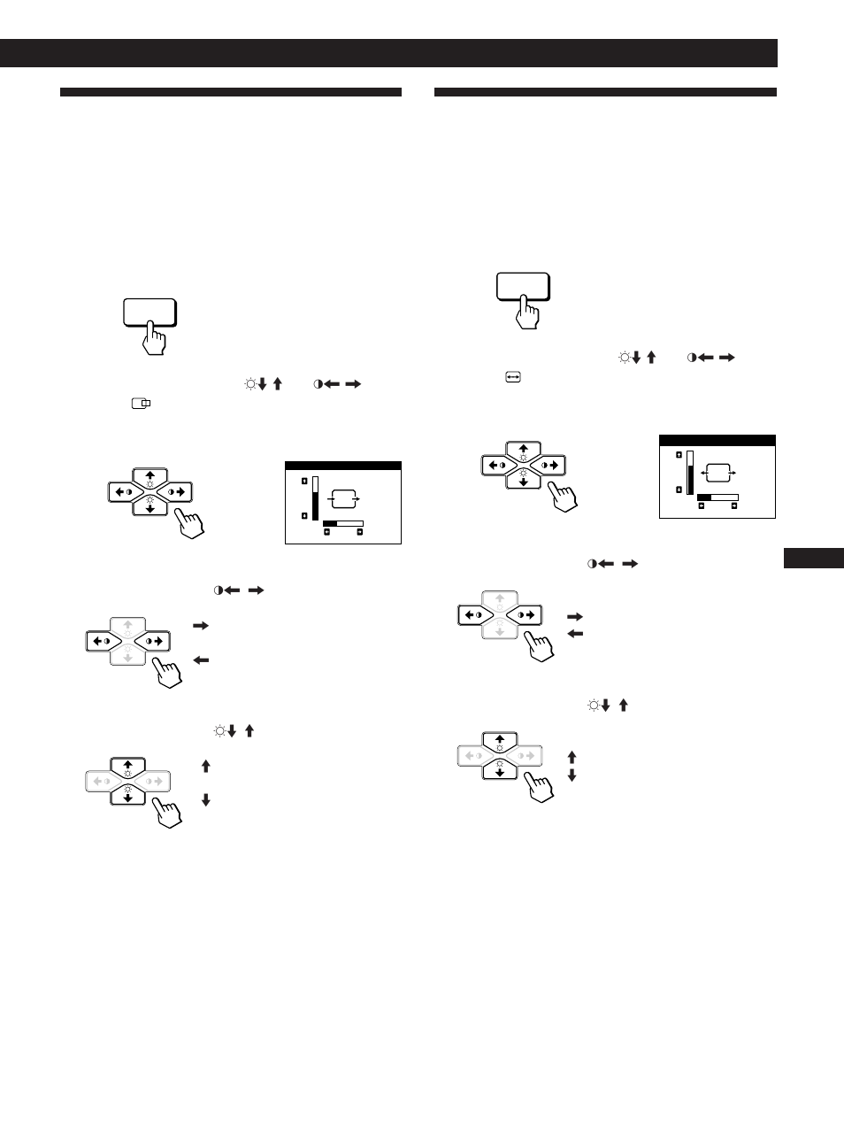Die bildschirmanzeige bildlg (bildlage), Die bildschirmanzeige grösse, Einstellen des monitors | Sony CPD-100GST User Manual | Page 45 / 92