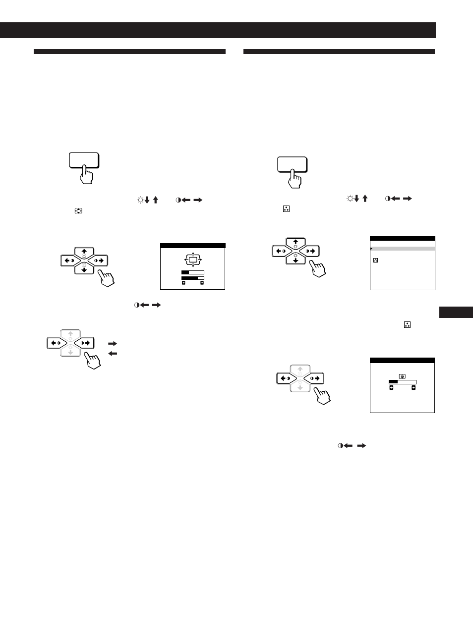 Die bildschirmanzeige zoom, Die bildschirmanzeige farbe, Einstellen des monitors | Sony CPD-100GST User Manual | Page 47 / 92