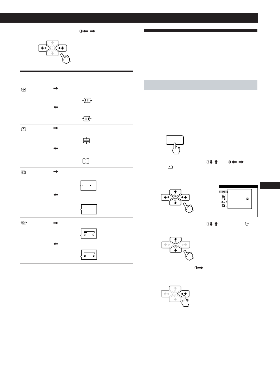 Die bildschirmanzeige option, Einstellen des monitors, Entmagnetisieren des bildschirms | Sony CPD-100GST User Manual | Page 49 / 92
