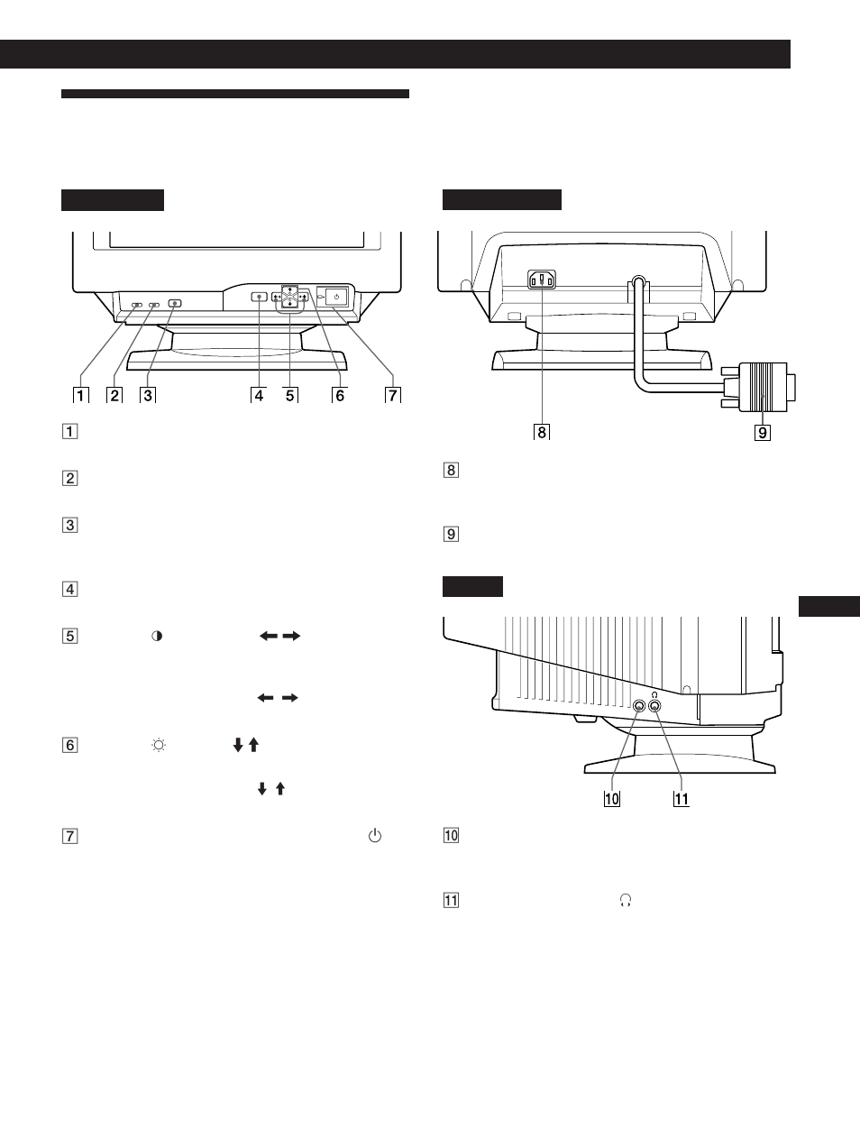 Funciones de los controles, Procedimientos iniciales | Sony CPD-100GST User Manual | Page 59 / 92