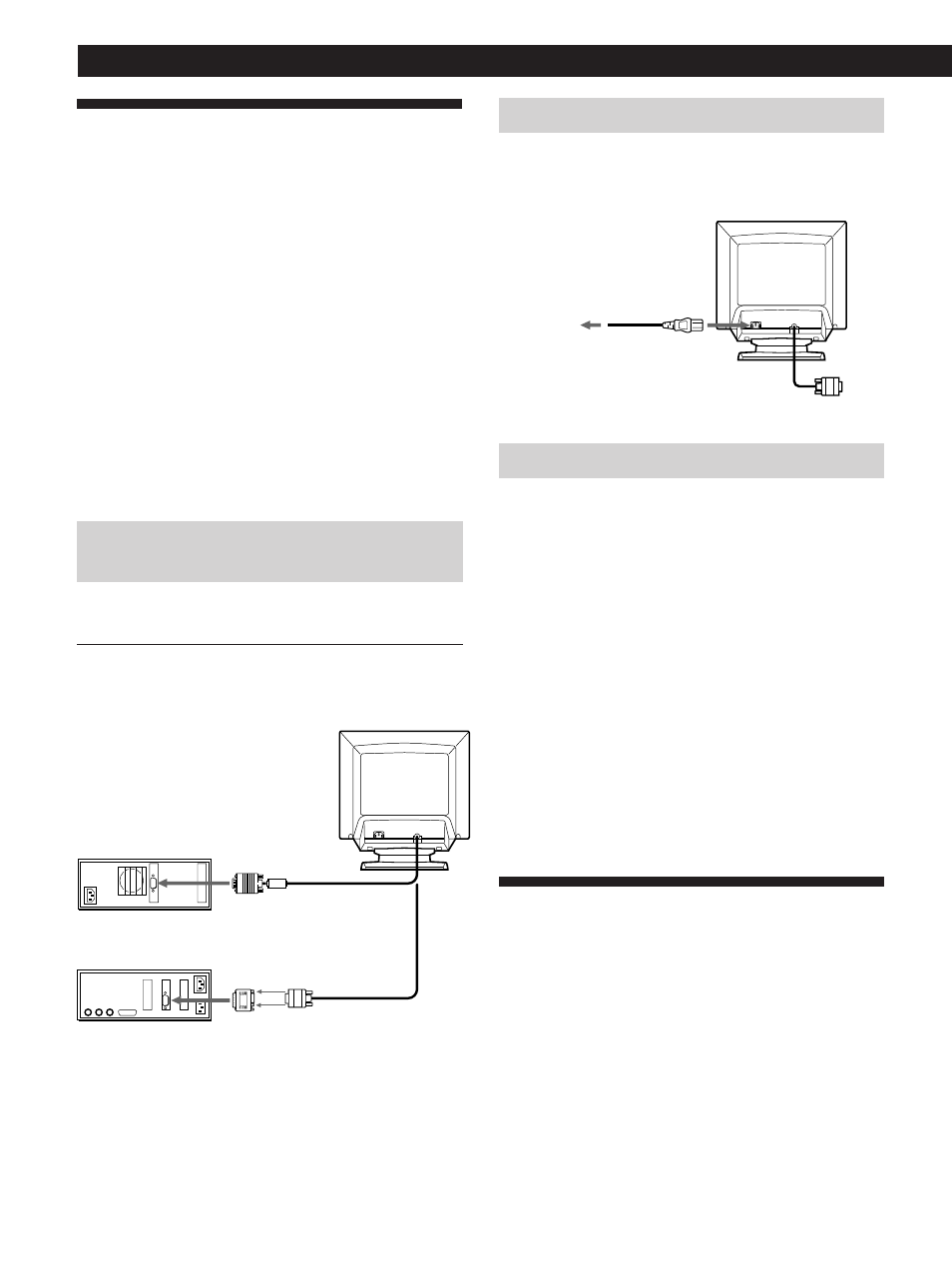Setup, Selecting the on-screen display language, Getting started | Step 2: connect the power cord, Step 1: connect the monitor to the computer, Step 3: turn on the monitor and computer | Sony CPD-100GST User Manual | Page 6 / 92