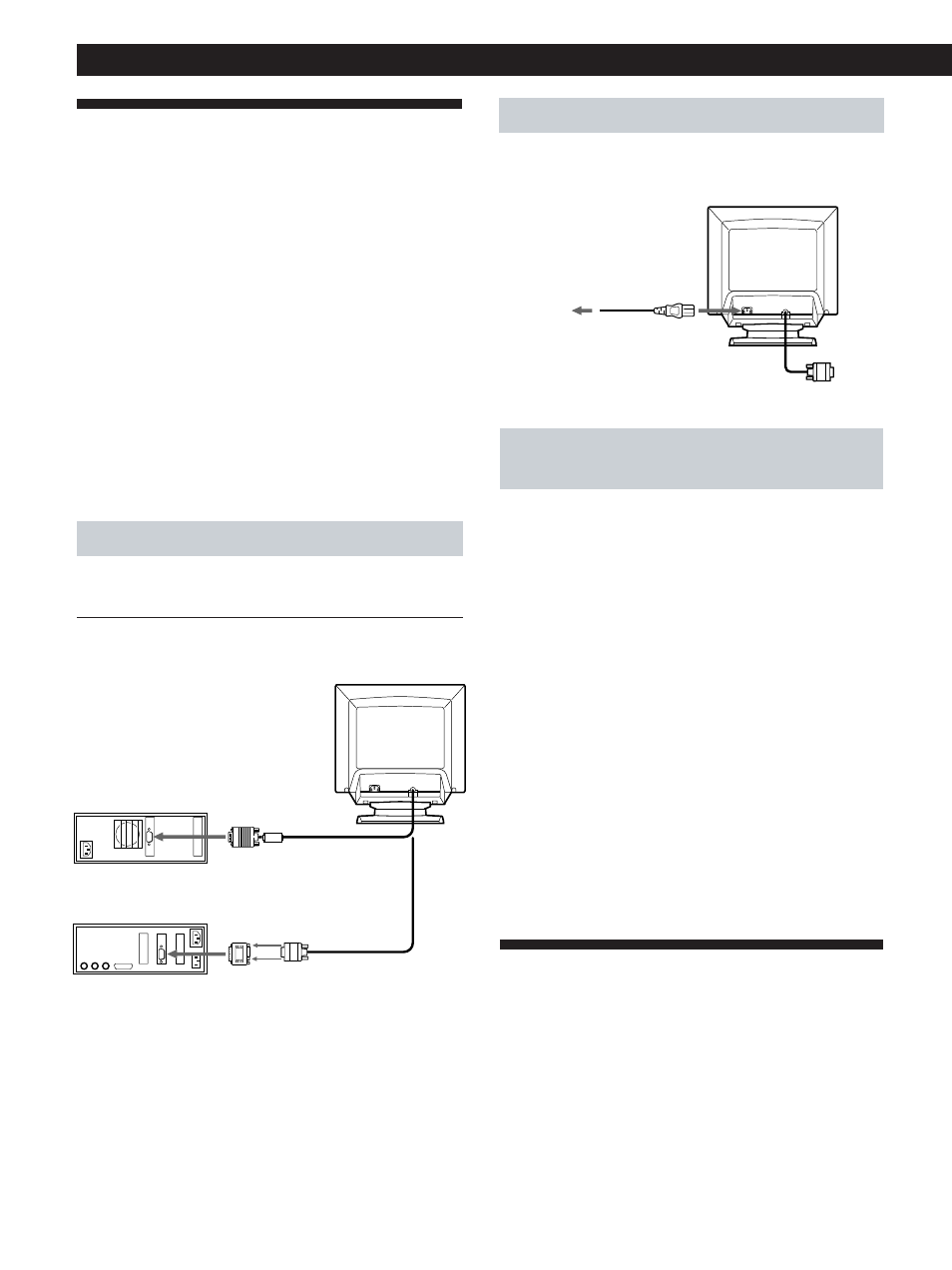 Installazione, Operazioni preliminari, Punto 1: collegare il monitor al computer | Punto 2: collegare il cavo di alimentazione, Punto 3: accendere il monitor ed il computer | Sony CPD-100GST User Manual | Page 78 / 92