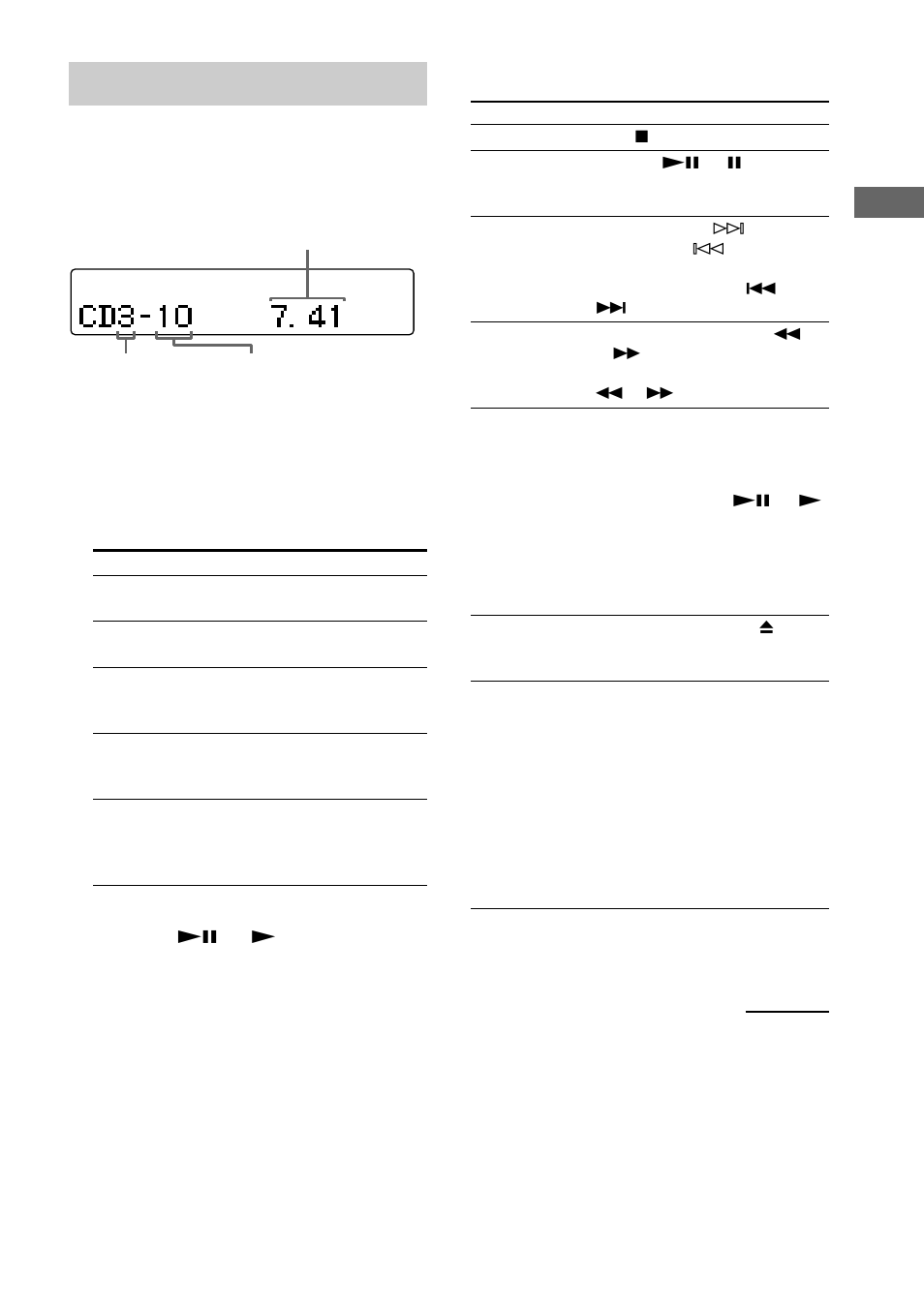 Playing a cd, Normal play/shuffle play/repeat play, Other operations | Sony CHC-TB20 User Manual | Page 9 / 36