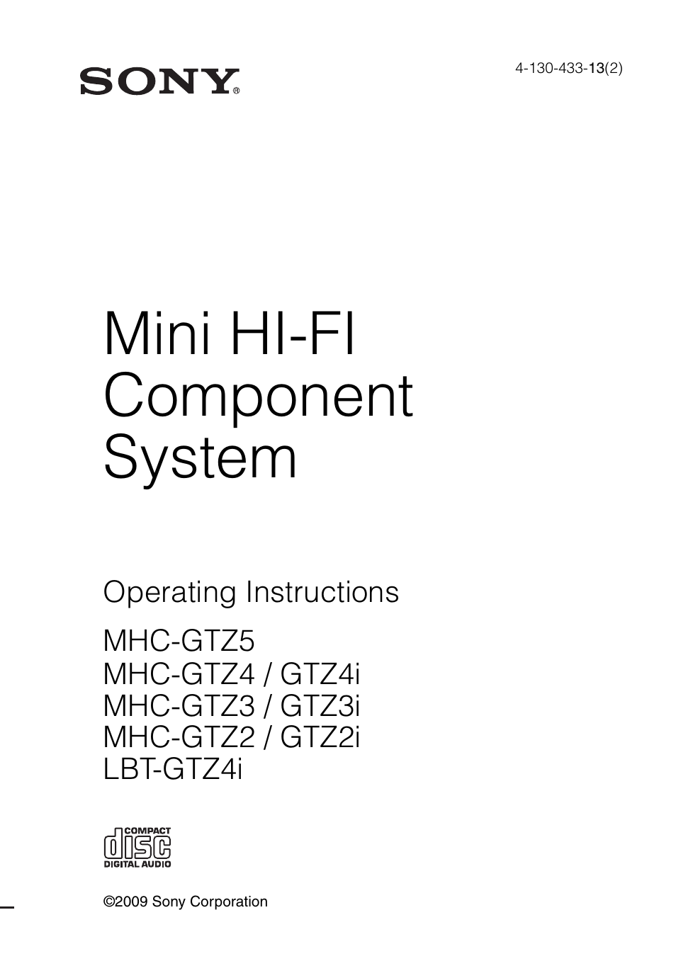 Sony 4-130-433-13(2) User Manual | 56 pages