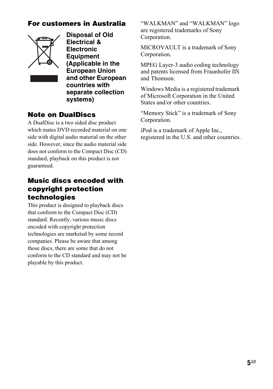 Sony 4-130-433-13(2) User Manual | Page 5 / 56