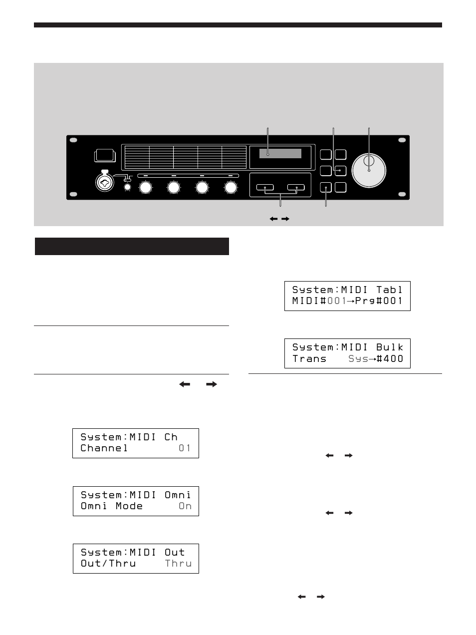 Réglages de l’environnement du système, Réglages midi | Sony DPS-V55M User Manual | Page 37 / 64