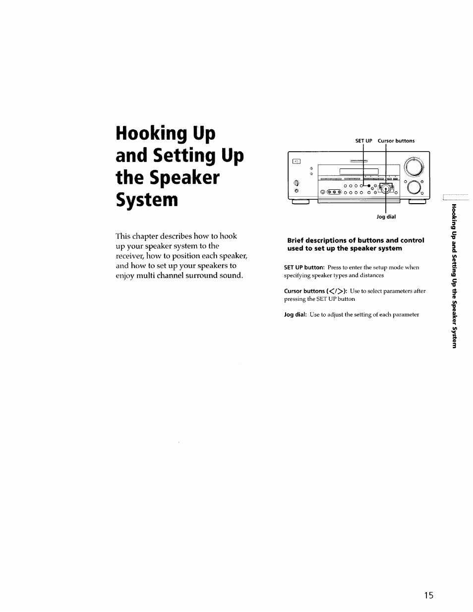 Hooking up and setting up the speaker system | Sony STR-DB940 User Manual | Page 15 / 93