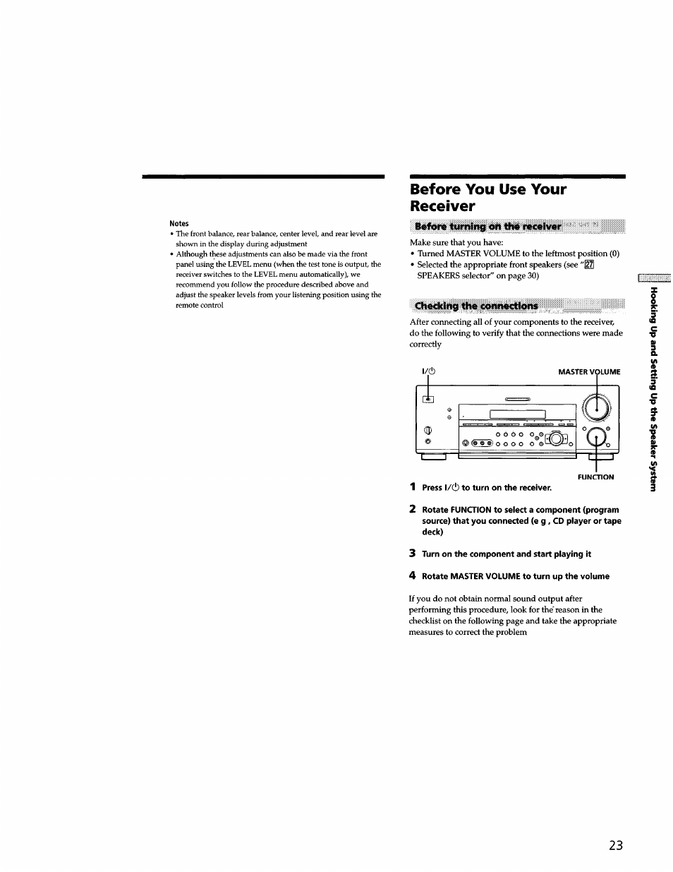 Before you use your receiver, 7t z | Sony STR-DB940 User Manual | Page 23 / 93