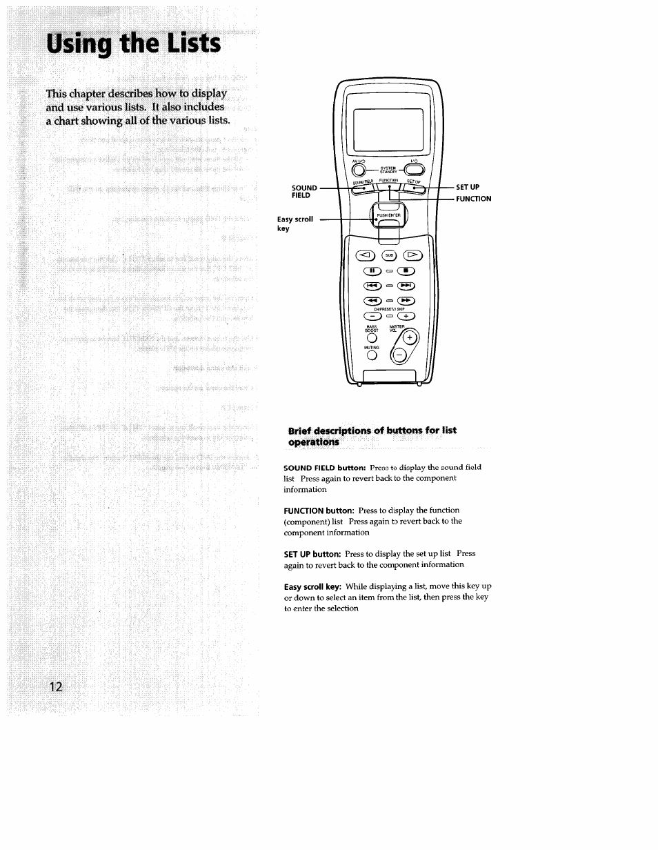 Using the lists | Sony STR-DB940 User Manual | Page 76 / 93