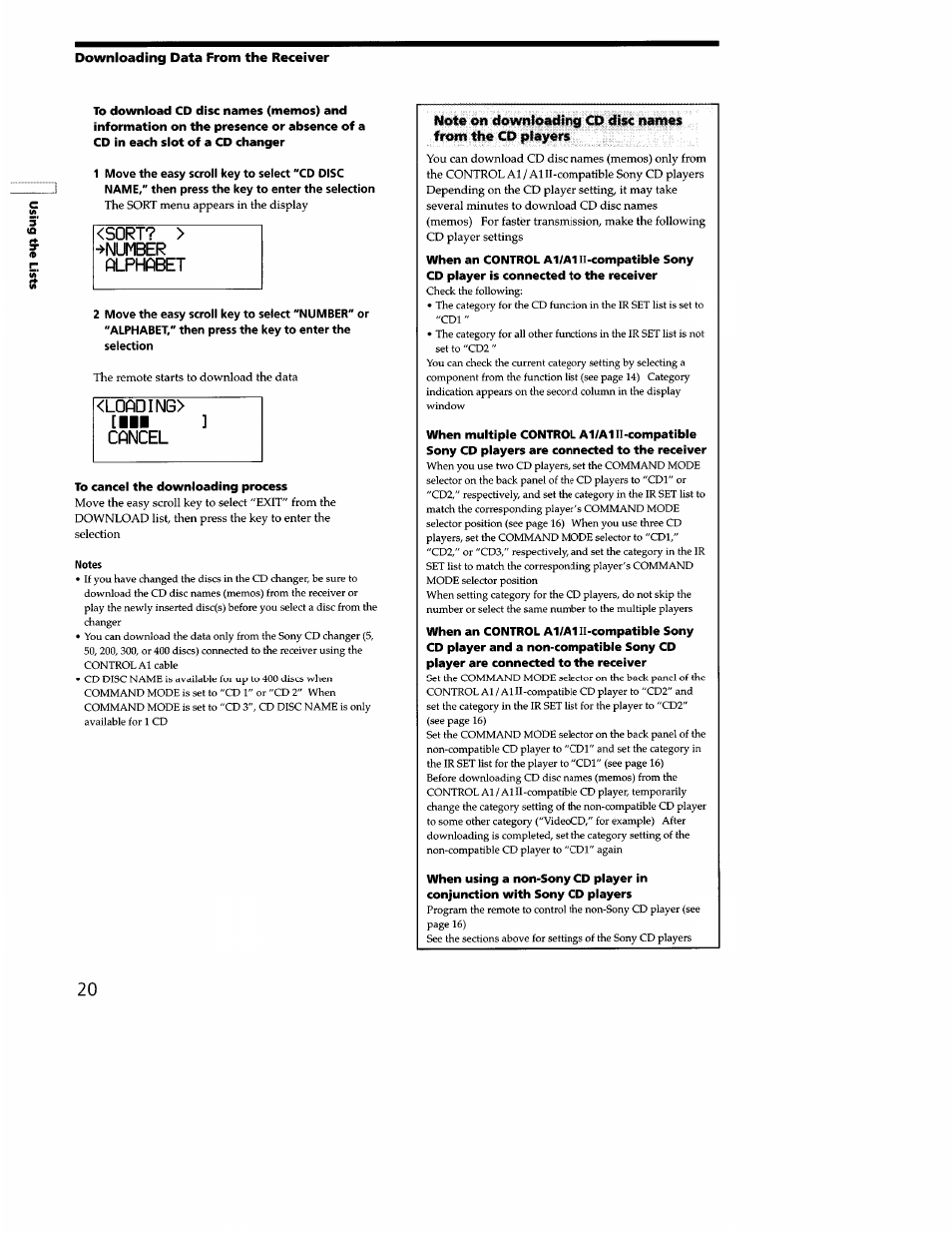 Loading, Cancel | Sony STR-DB940 User Manual | Page 84 / 93