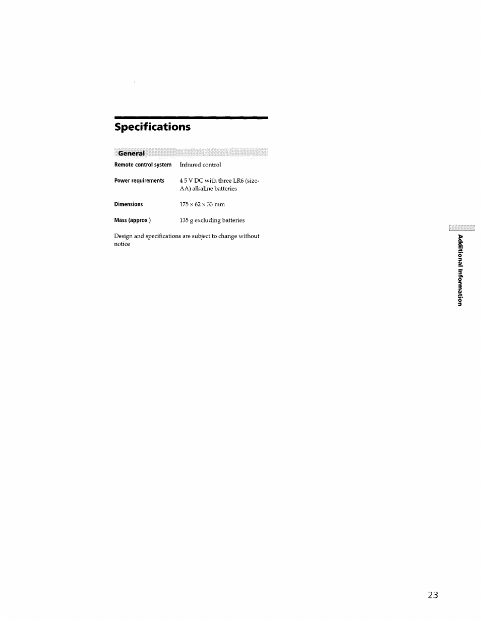 Specifications | Sony STR-DB940 User Manual | Page 87 / 93