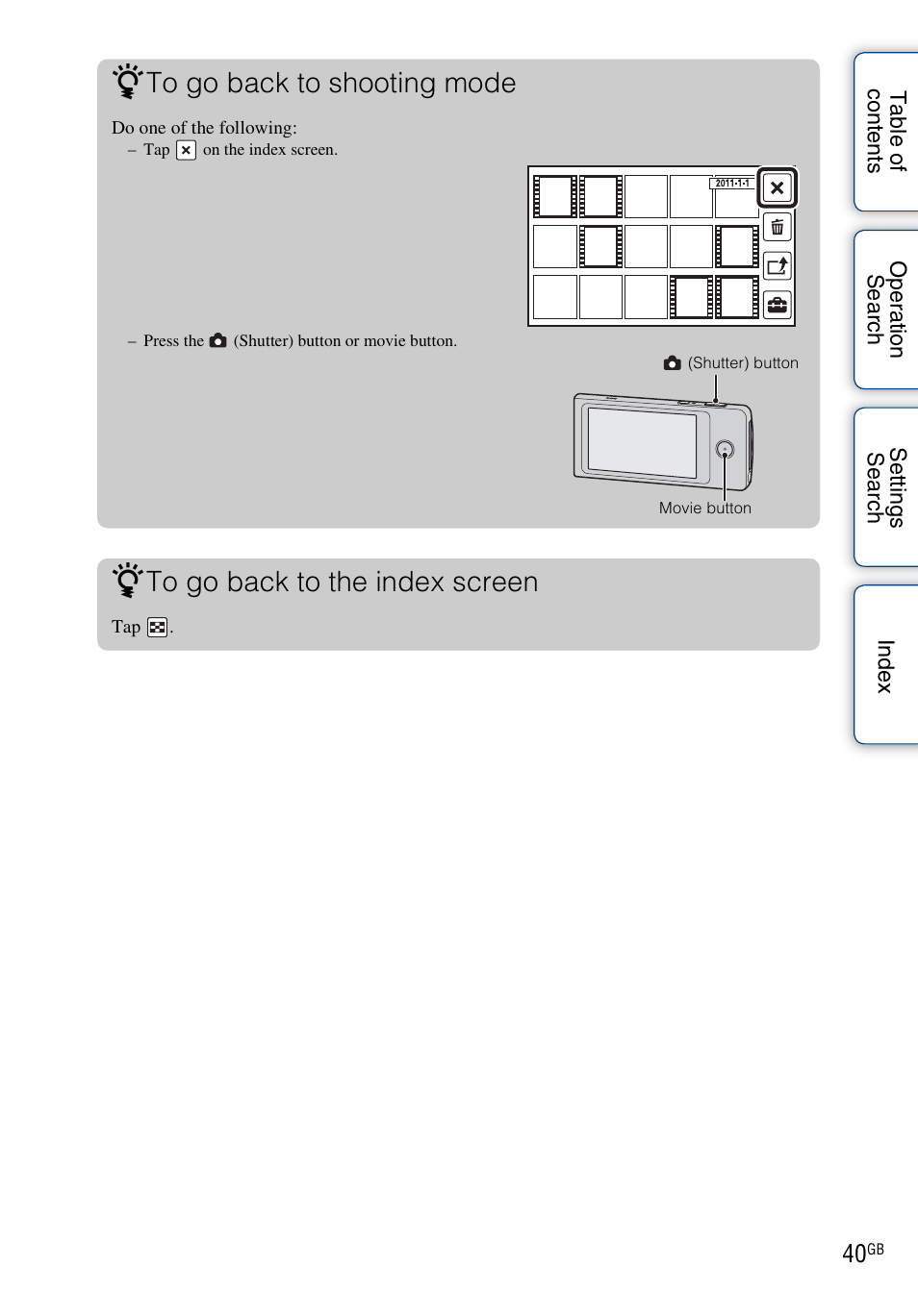 Sony bloggie MHS-TS20К User Manual | Page 40 / 73