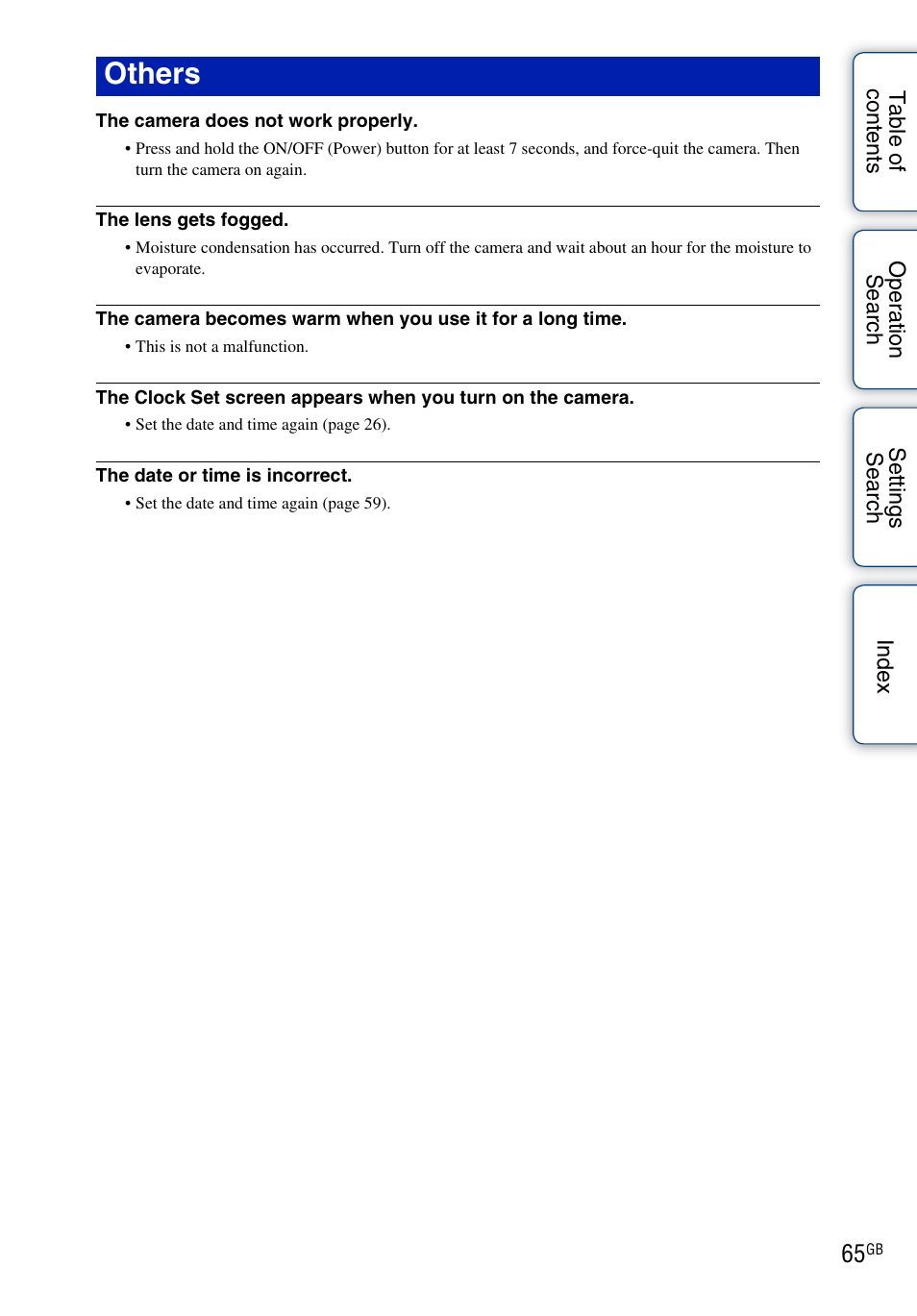 Others | Sony bloggie MHS-TS20К User Manual | Page 65 / 73