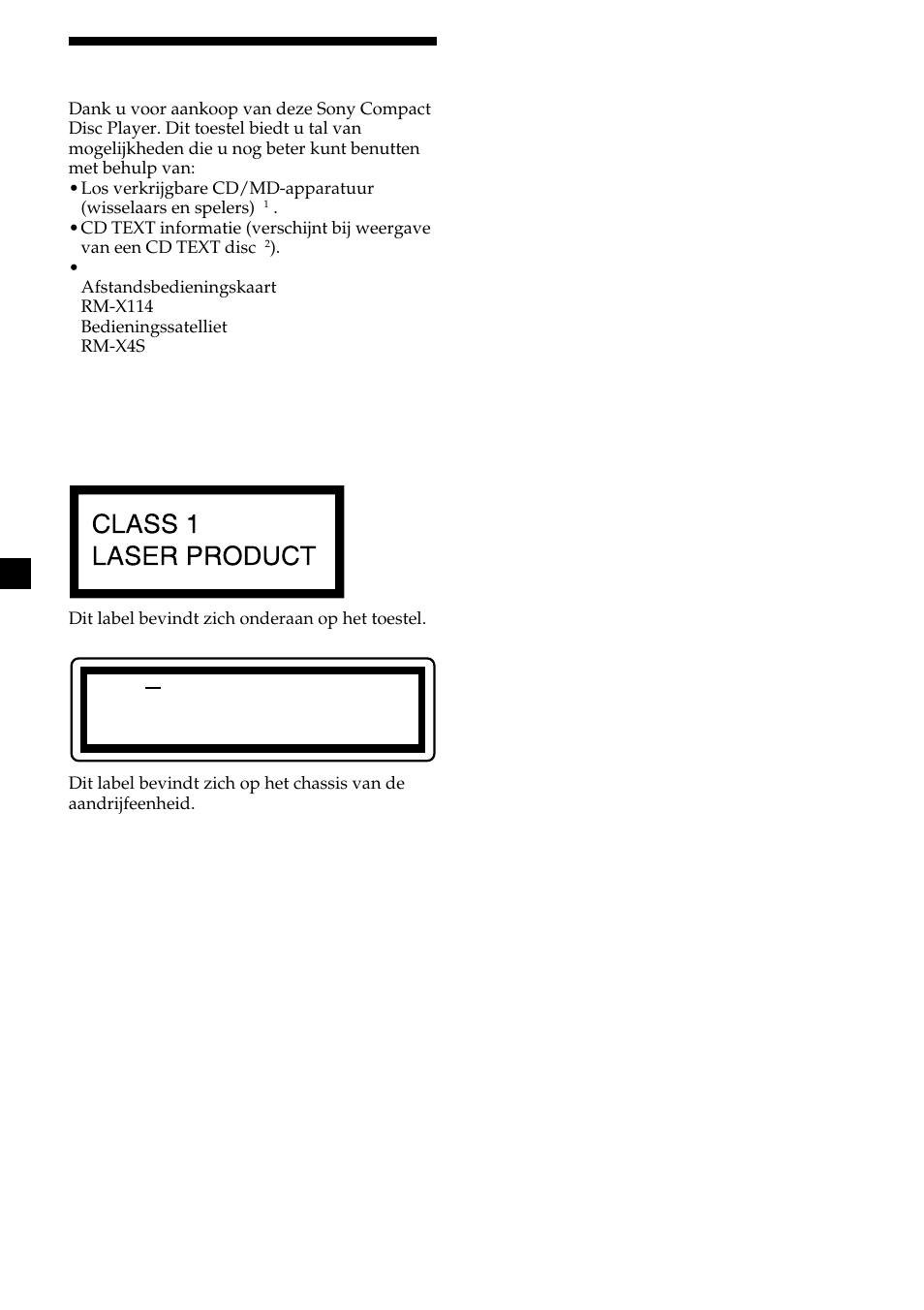 Welkom | Sony CDX-CA600 User Manual | Page 106 / 132