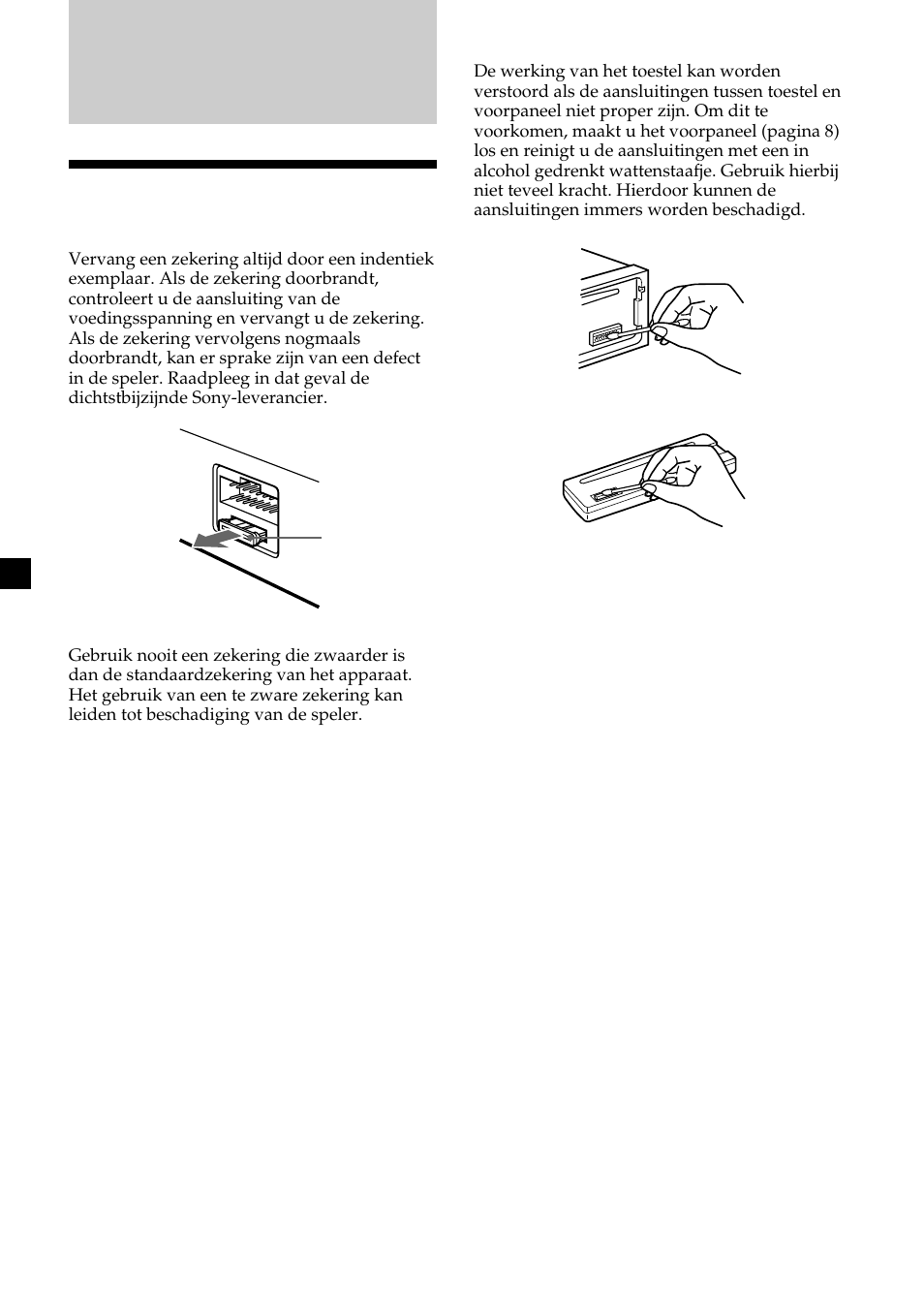 Overige informatie, Onderhoud | Sony CDX-CA600 User Manual | Page 126 / 132